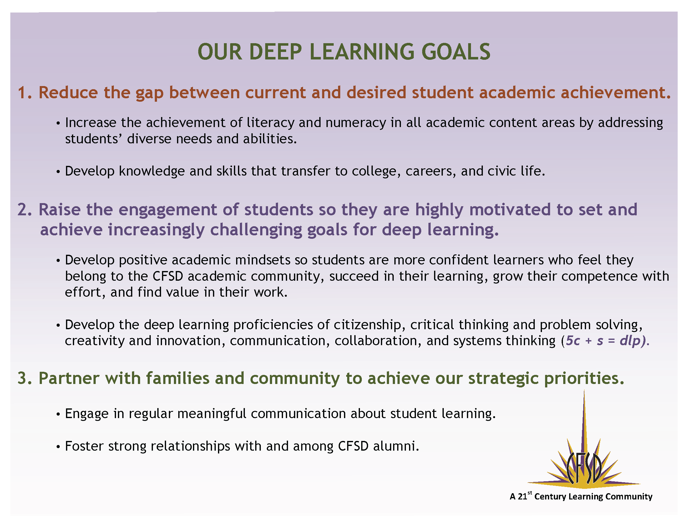 Deep Learning Goals